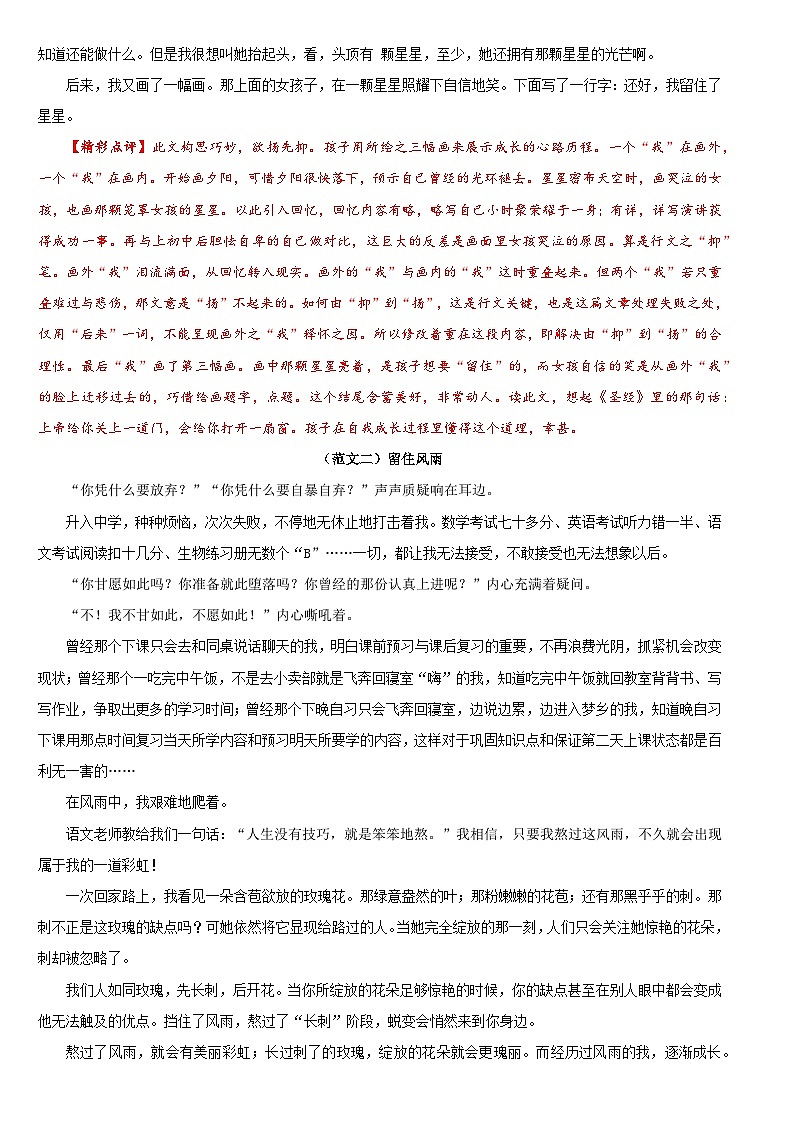 押题02  留住________-备战中考语文考场作文押题预测+范文引领第3页