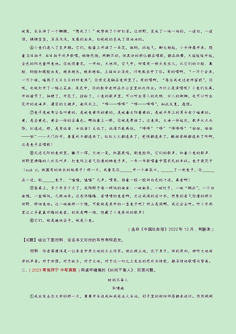 专题07 记叙文阅读（查补能力·提升练）（原卷版）第2页