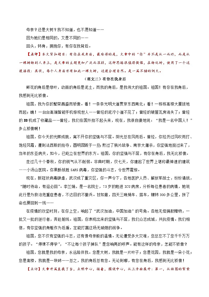 押题08  有你在我身后-备战中考语文考场作文押题预测+范文引领第3页