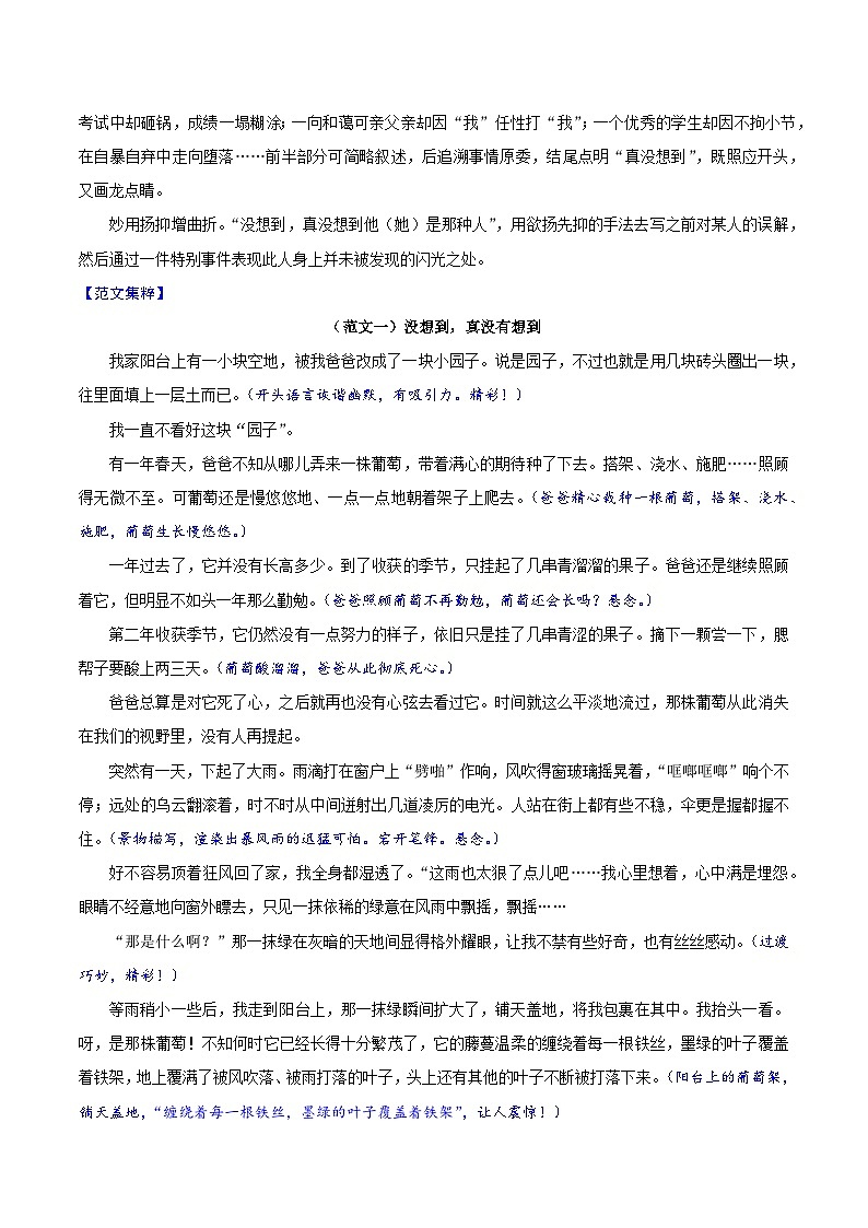 押题11  没想到，真没想到-备战中考语文考场作文押题预测+范文引领第2页