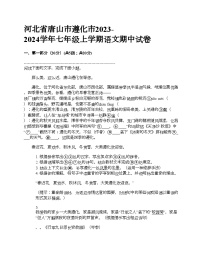 河北省唐山市遵化市2023-2024学年七年级上学期语文期中试卷