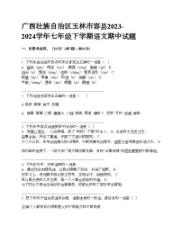 广西壮族自治区玉林市容县2023-2024学年七年级下学期语文期中试题