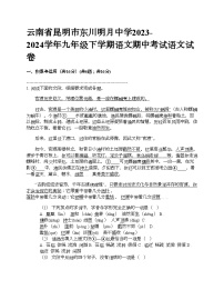云南省昆明市东川明月中学2023-2024学年九年级下学期语文期中考试语文试卷