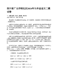 四川省广元市昭化区2024年九年级语文二模试卷