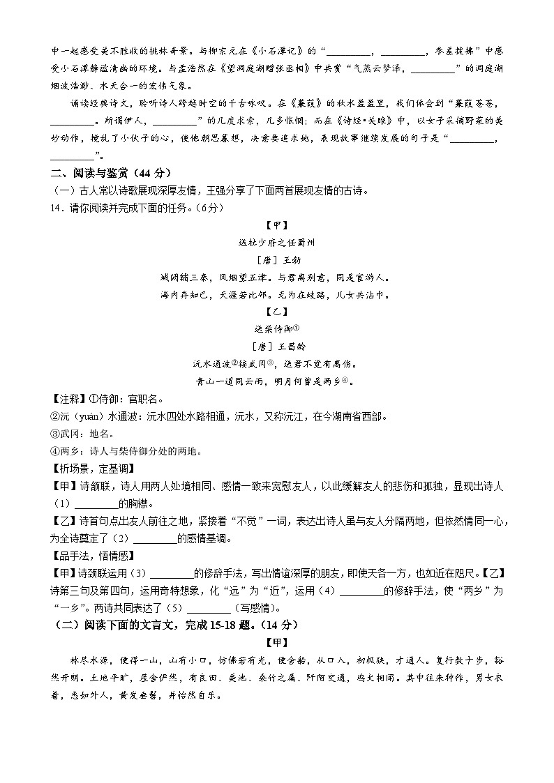 05，山东省枣庄市薛城区2023-2024学年八年级下学期期中语文试题第3页