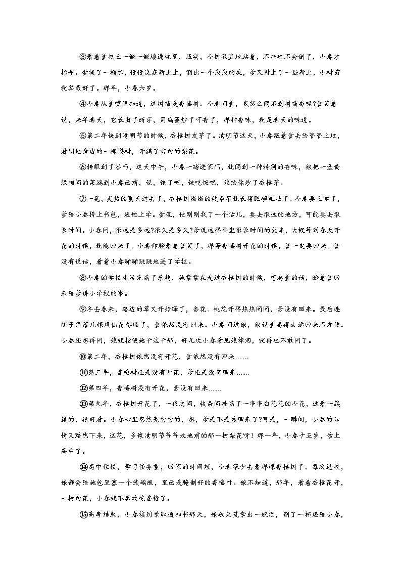 2024年安徽省蚌埠市中考二模语文试题（含解析）03