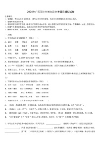 2024年广西玉林市博白县中考语文模拟试卷（解析版）