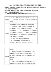 2024年浙江省嘉兴市平湖市中考模拟语文试题（原卷版+解析版）