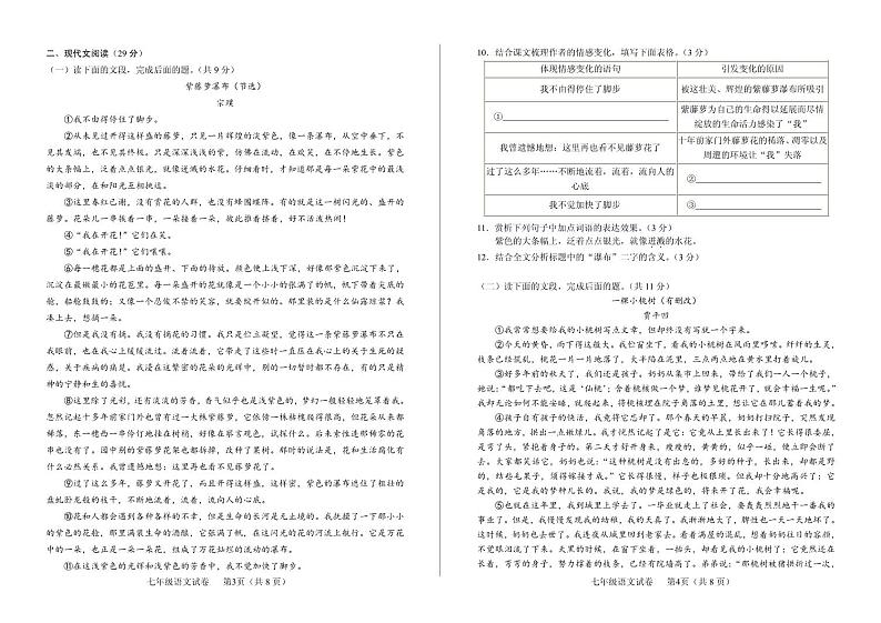 四川省德阳市中江县2023-2024学年七年级下学期5月月考语文试题第2页