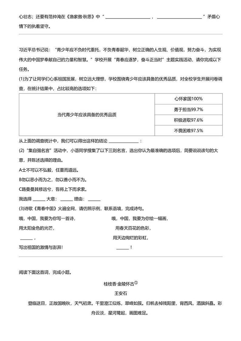 2024年江苏泰州医药高新区中考二模语文试卷第2页