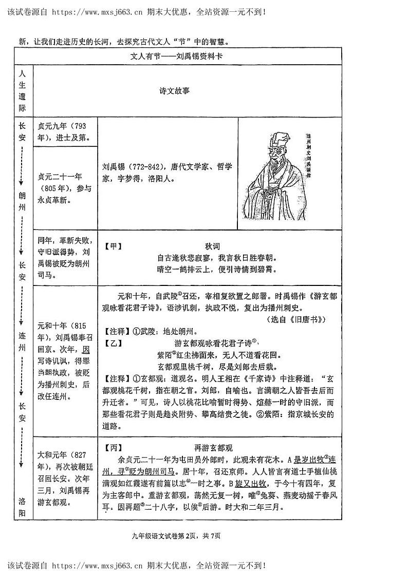 09，福建省福州屏东中学2023-2024学年九年级下学期五月份适应性训练语文试卷02