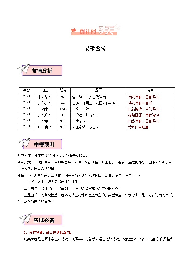 语文（四）-2024年中考考前20天终极冲刺攻略02