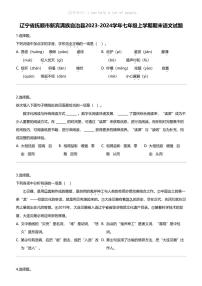 辽宁省抚顺市新宾满族自治县2023-2024学年七年级上学期期末语文试题