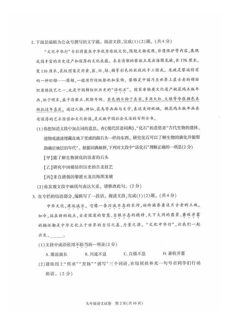 2024北京朝阳初三二模语文试题及答案02