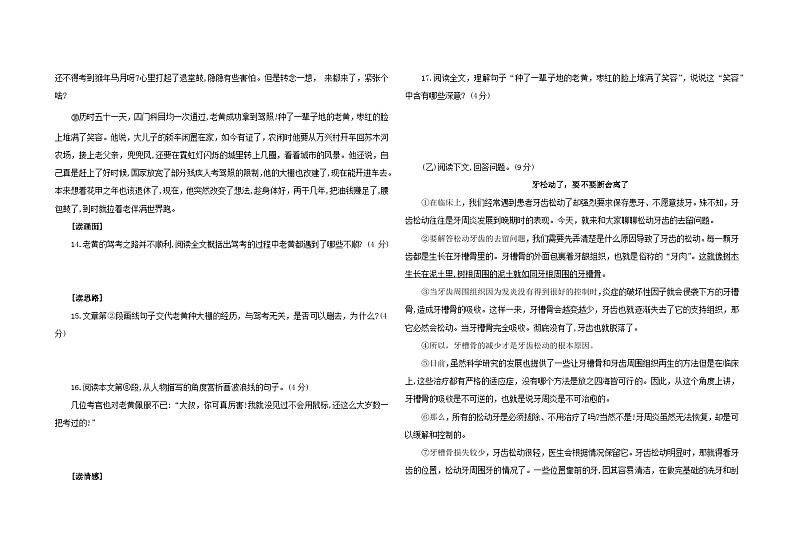 吉林省白城市大安市乐胜乡中学校2023-2024学年八年级下学期第三次月考语文试卷03