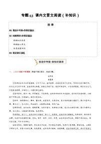 专题03 课内文言文阅读（补知识）（原卷+解析）-2024中考语文查漏补缺专练