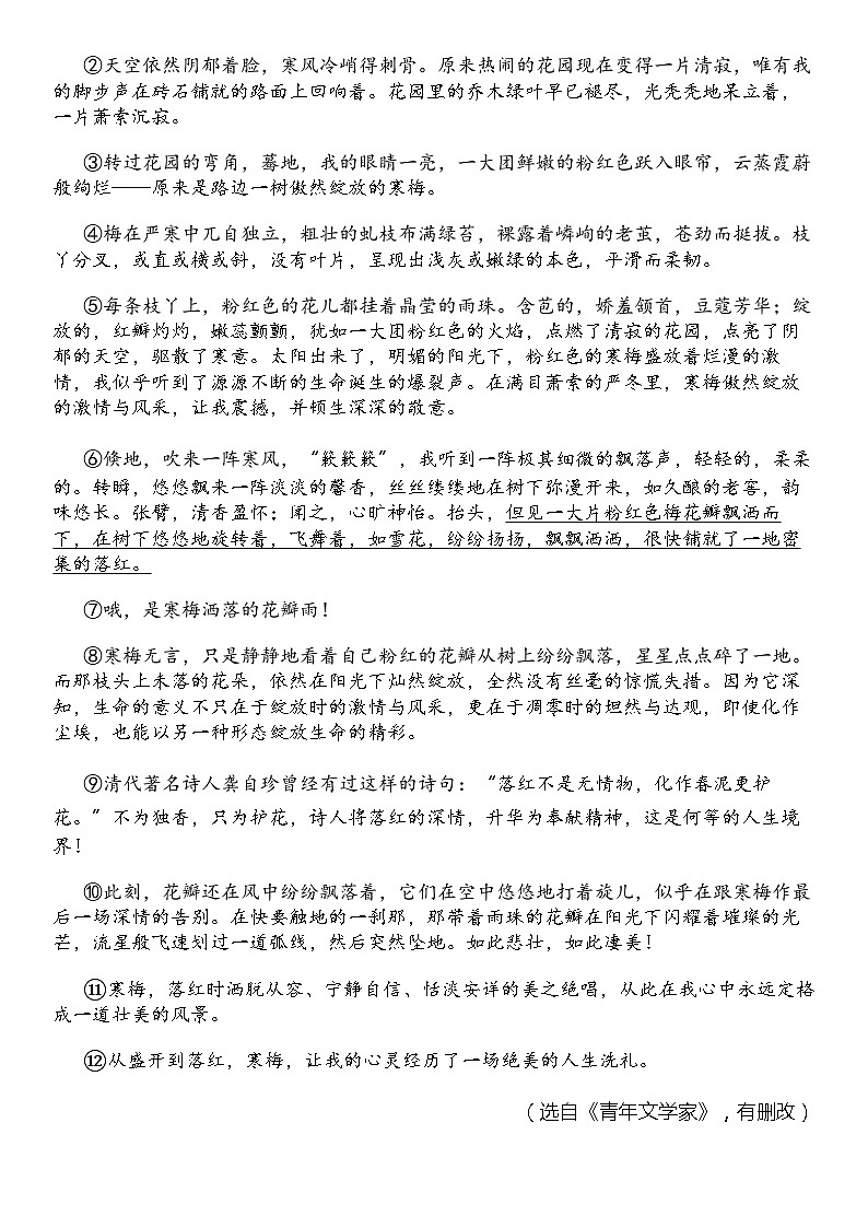 2024北京中考名校密题：语文最后冲刺30题-阅读与鉴赏-现代文阅读第3页