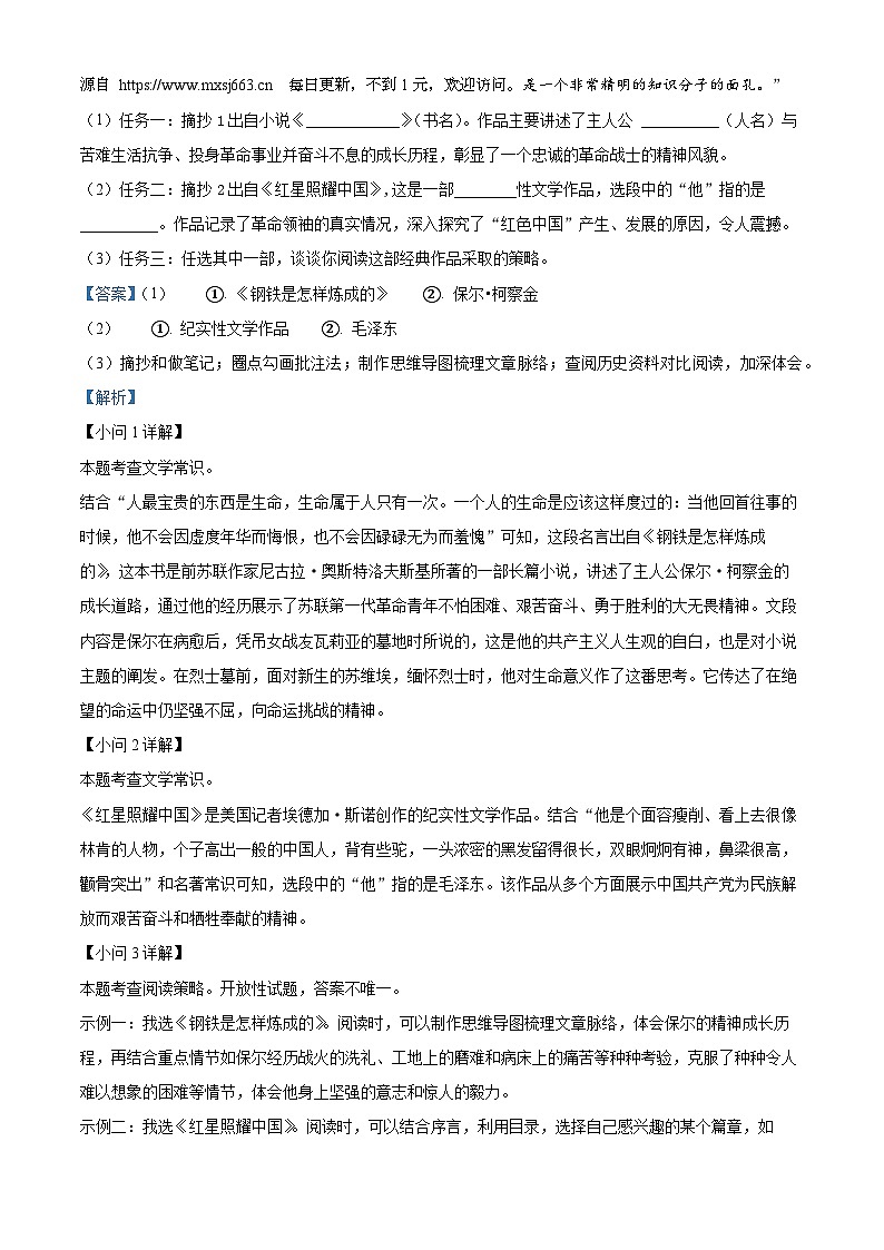 2024年宁夏吴忠市盐池县中考二模语文试题02