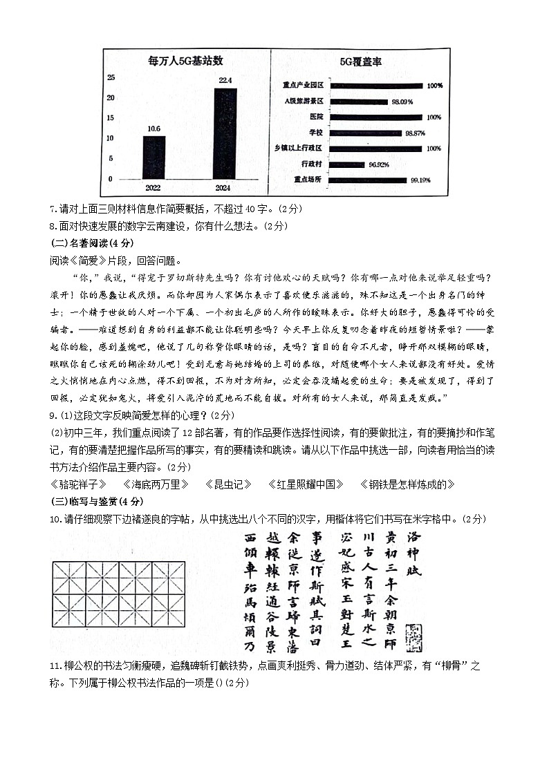 2024年云南省昭通市昭阳区中考二模语文试题03