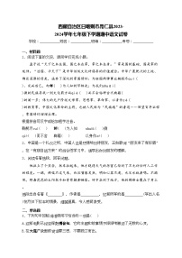 西藏自治区日喀则市昂仁县2023-2024学年七年级下学期期中语文试卷(含答案)