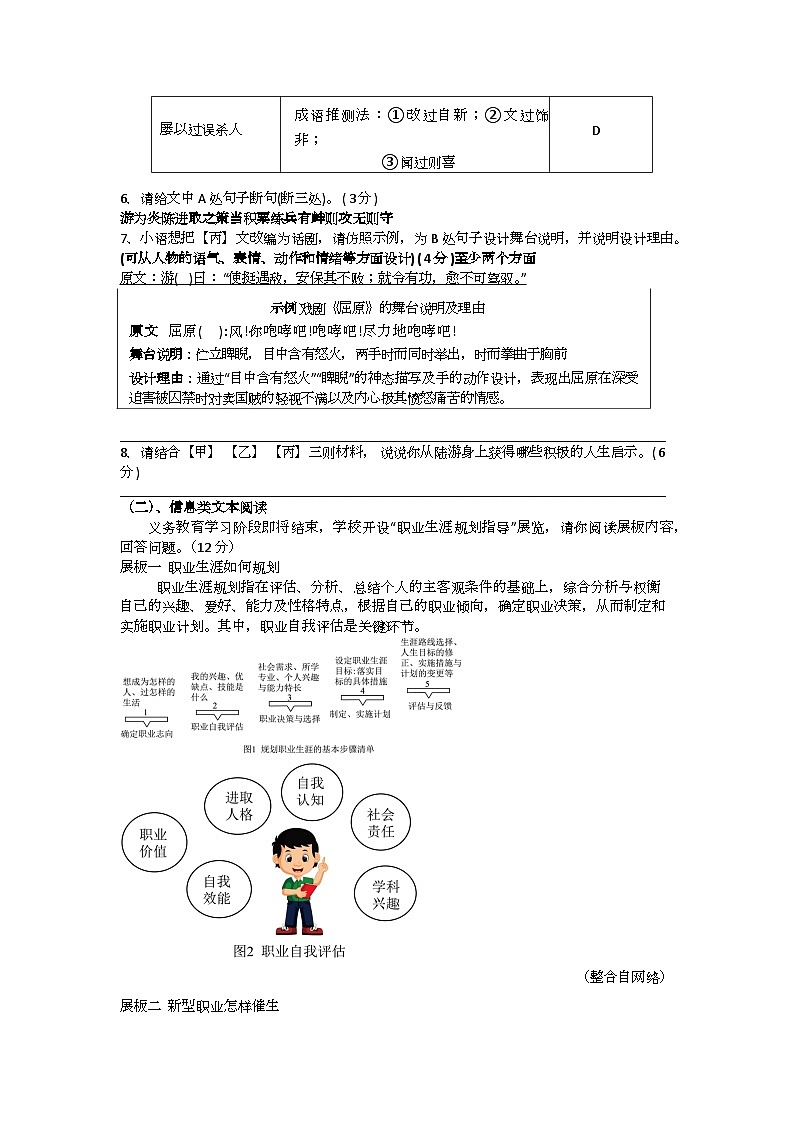 2024年江苏省盐城景山中学九年级全真模拟试卷(二模)语文试题03