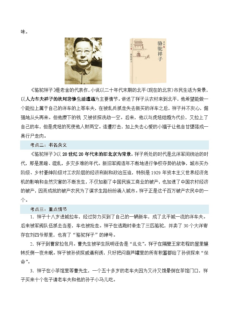第05讲：名著阅读（考试热点）【考点讲解】-2023-2024学年七年级语文下学期期末复习十二讲讲义（统编版）第2页