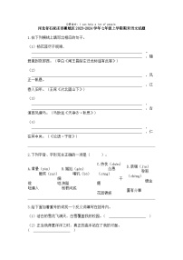 河北省石家庄市藁城区2023-2024学年七年级上学期期末语文试题
