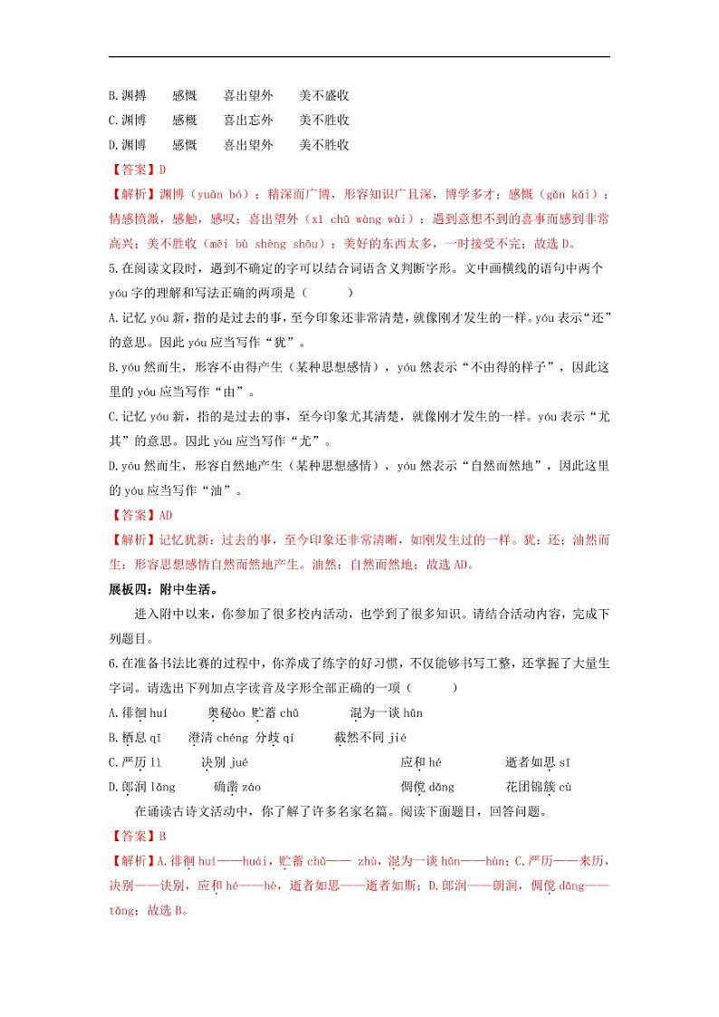 专项练1   基础积累运用（解析版）第3页