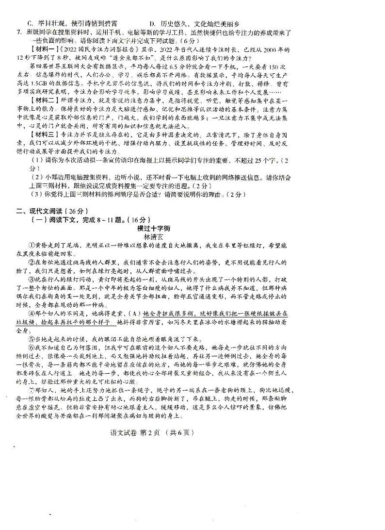 2024年河南省驻马店市汝南县校联考中考模拟预测语文试题第2页