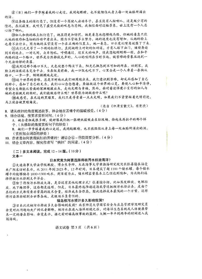2024年河南省驻马店市汝南县校联考中考模拟预测语文试题第3页