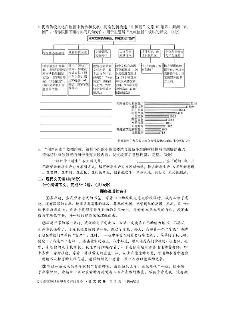 2024年河南省濮阳市南乐县中考三模语文试题（图片版，无答案）02