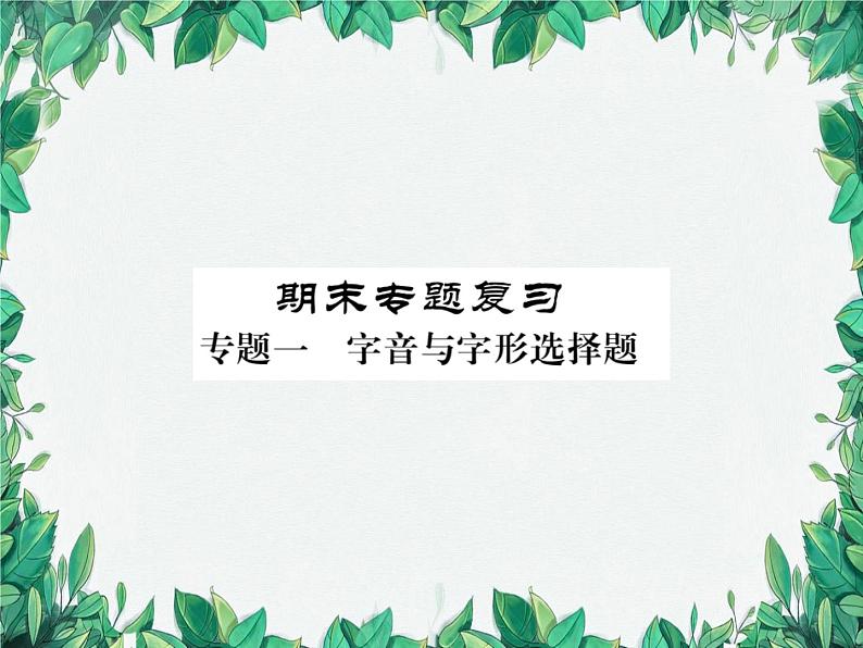 专题1 字音与字形选择题第1页
