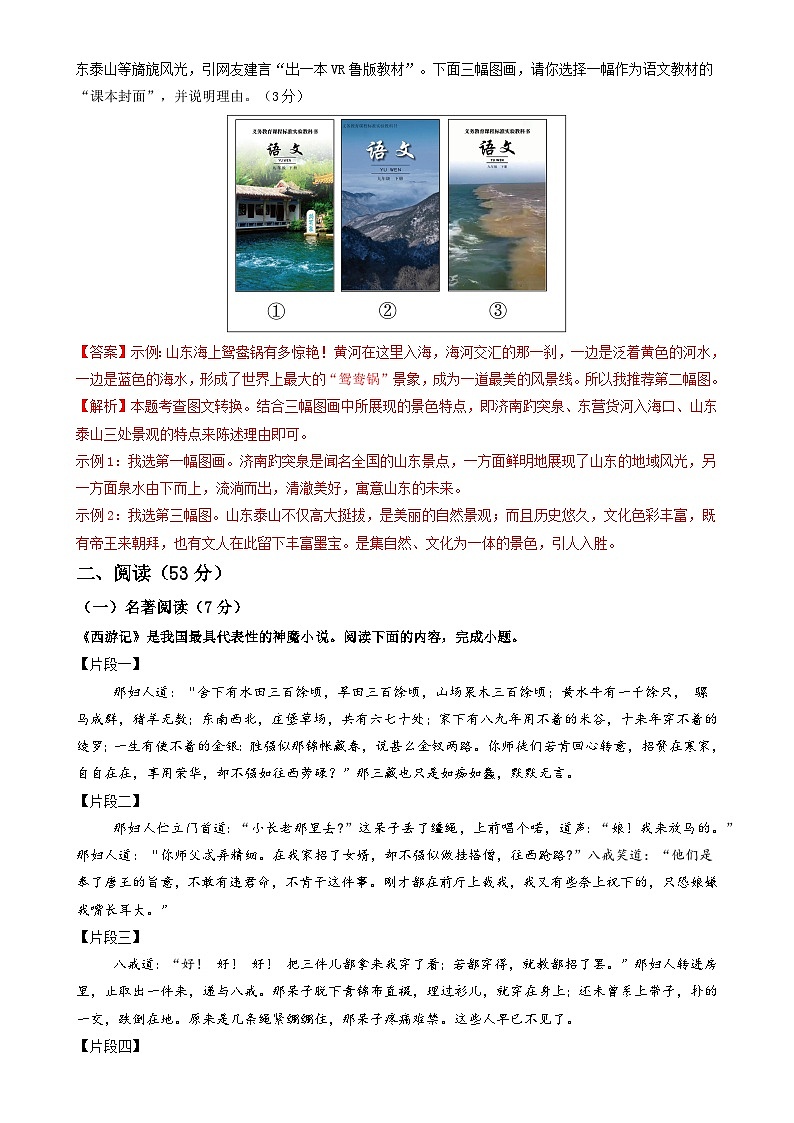 语文（青岛卷）（全解全析）第3页