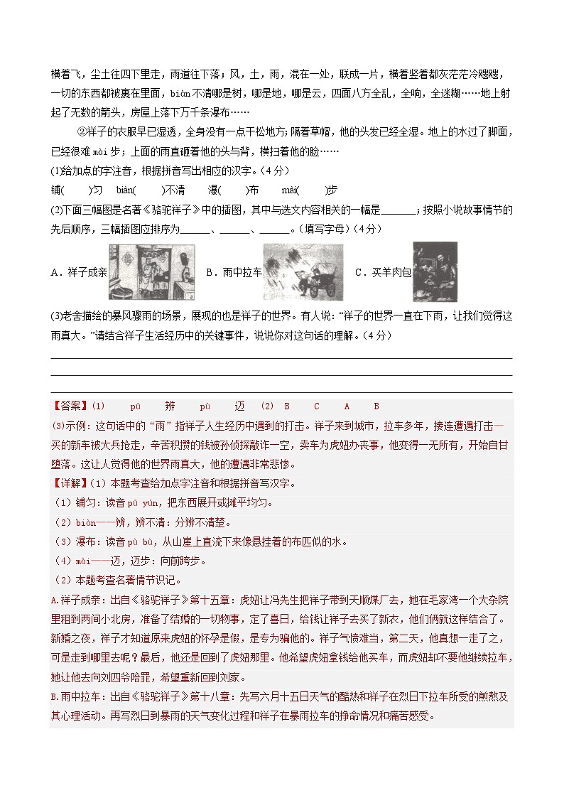 2024年中考语文押题预测卷02（安徽卷）-（含考试版、答案、解析和答题卡）02