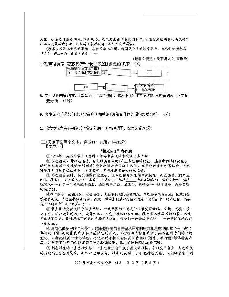 2024年河南省语文中考最后抢分卷第3页