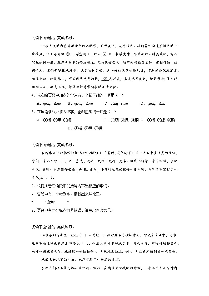 基础知识综合-部编版语文八年级下册期末专项复习试题第2页