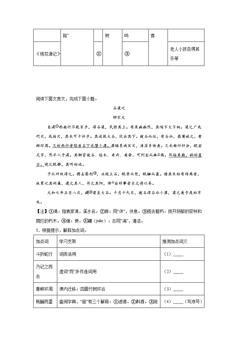 课外文言文阅读-部编版语文八年级下册期末专项复习试题02