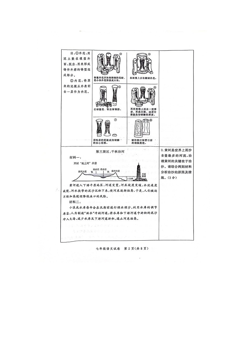 河南省郑州市郑州高新技术产业开发区2023-2024学年七年级下学期期末考试语文试题第2页