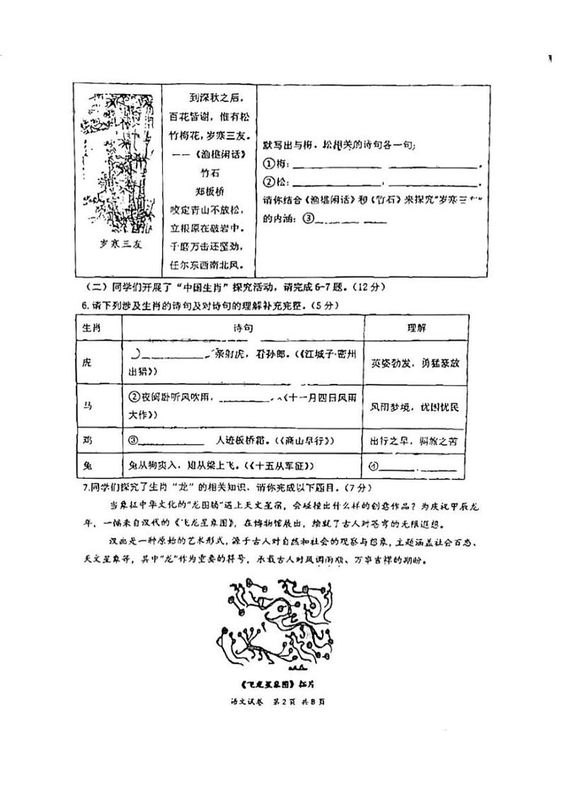 [语文]2024年广东省深圳市福田区深圳市福田区红岭中学（红岭教育集团）中考三模语文试题（无答案）02