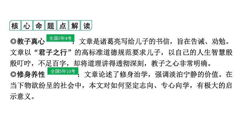 2024成都语文中考试题研究备考 第五部分 古诗文阅读 诫子书（练）【课件】第2页