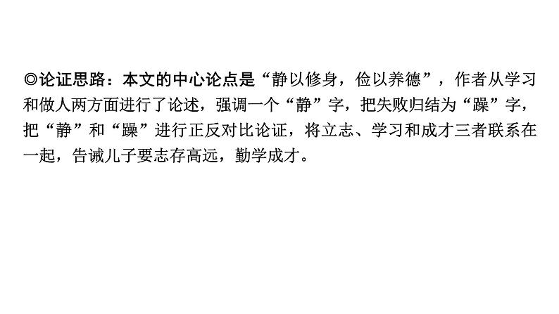 2024成都语文中考试题研究备考 第五部分 古诗文阅读 诫子书（练）【课件】第3页