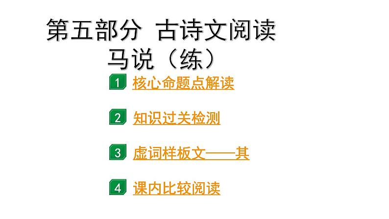 2024成都语文中考试题研究备考 第五部分 古诗文阅读 马说（练）【课件】第1页