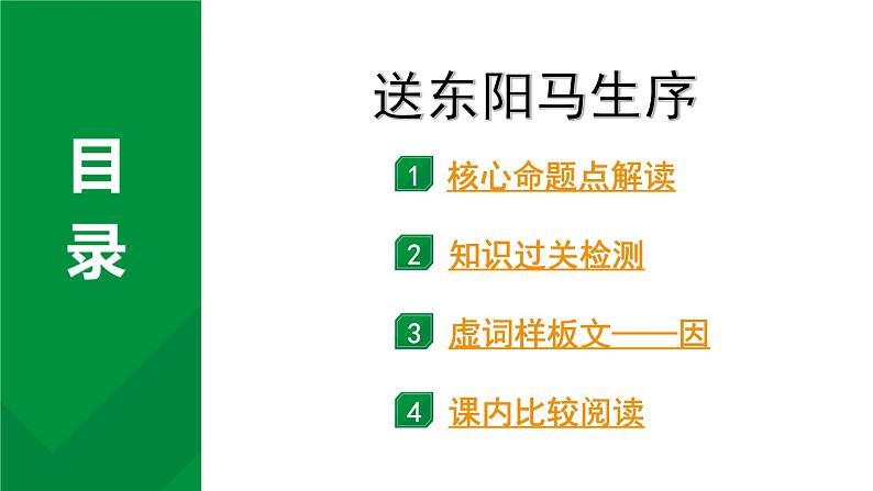 2024成都语文中考试题研究备考 第五部分 古诗文阅读 送东阳马生序（练）【课件】第1页