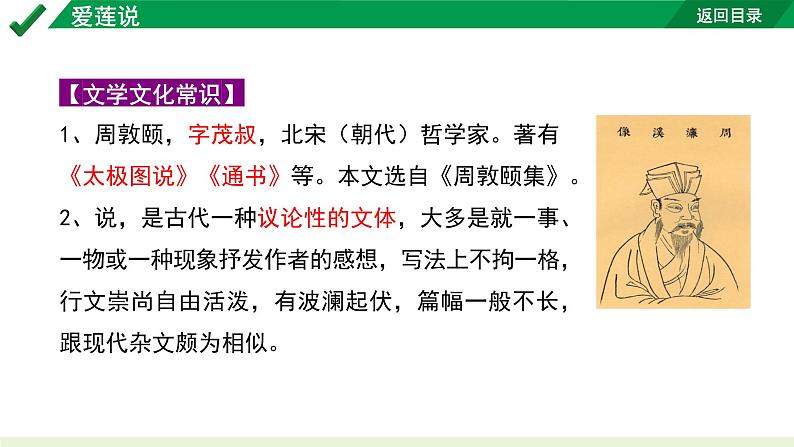 2024成都语文中考试题研究备考 古诗文阅读 爱莲说“三行对译”（讲）【课件】第3页