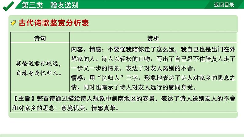 2024成都语文中考试题研究备考 古诗文阅读 第三类  赠友送别【课件】第6页