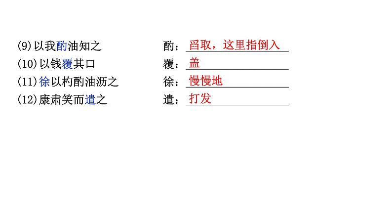 2024成都语文中考试题研究备考 古诗文阅读 卖油翁（练）【课件】第5页