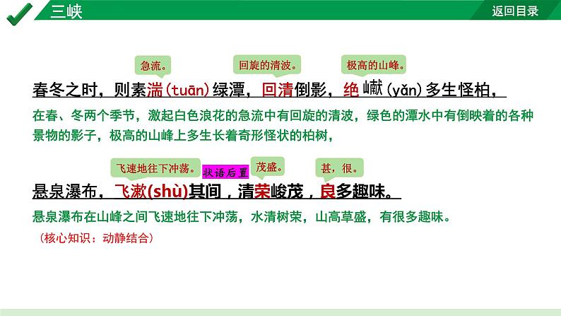 2024成都语文中考试题研究备考 古诗文阅读 三峡“三行对译”（讲）【课件】第6页
