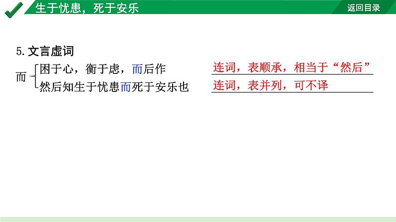 2024成都语文中考试题研究备考 古诗文阅读 生于忧患，死于安乐（练）【课件】第7页