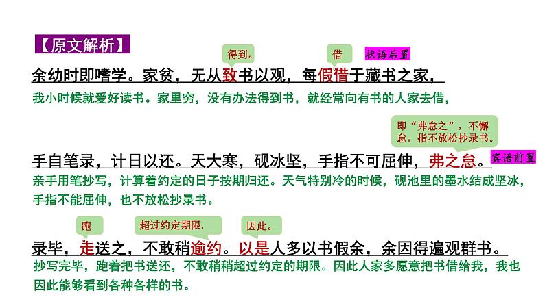 2024成都语文中考试题研究备考 古诗文阅读 送东阳马生序“三行对译” （讲）【课件】第6页