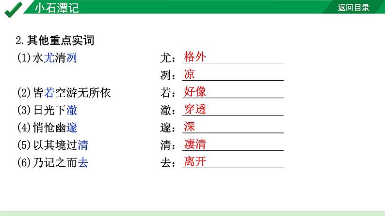 2024成都语文中考试题研究备考 古诗文阅读 小石潭记（练）【课件】第7页